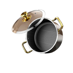 18cm Gold Handle Pot with Lid