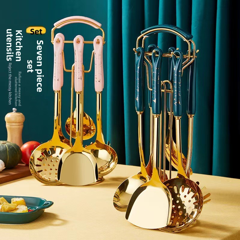 Stainless steel spatula spoon and ladle set