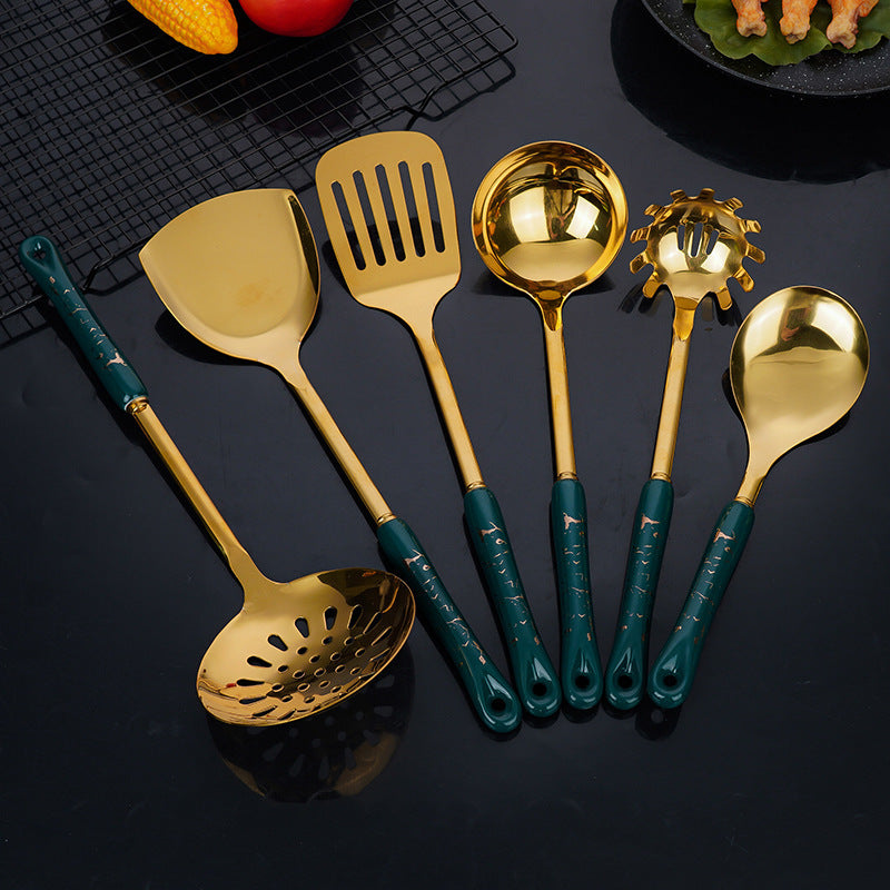 Stainless steel spatula spoon and ladle set