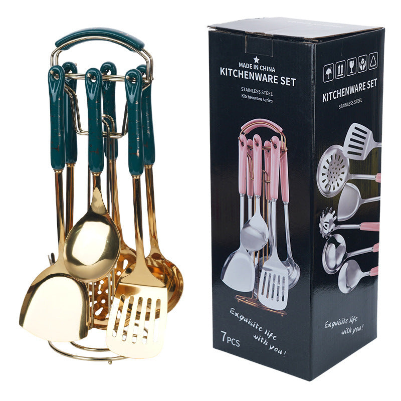 Stainless steel spatula spoon and ladle set