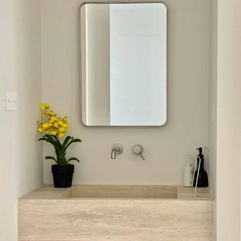 Stainless Steel Square Bathroom Mirror