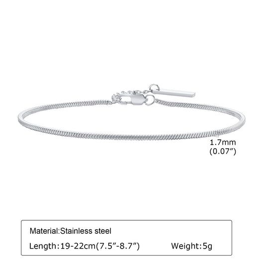 Stainless steel square snake chain bracelet