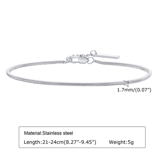 Stainless steel square snake chain bracelet