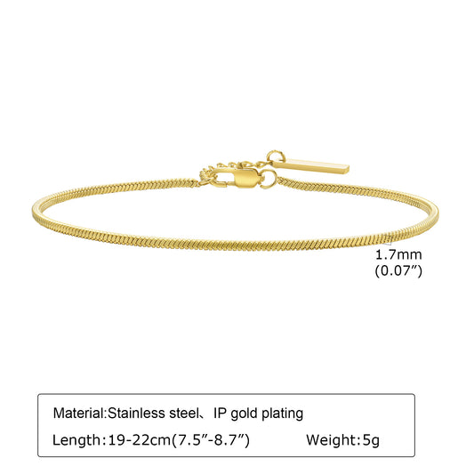 Stainless steel square snake chain bracelet