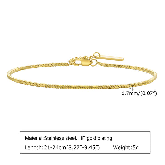Stainless steel square snake chain bracelet