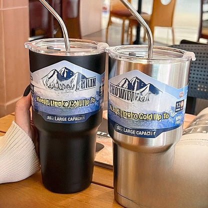 Stainless steel straw cup