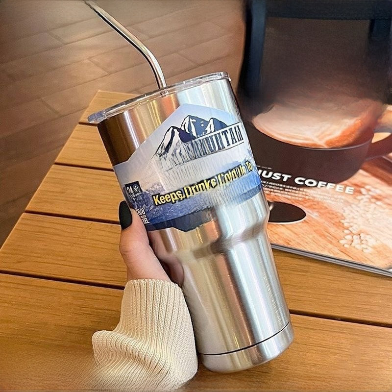 Stainless steel straw cup