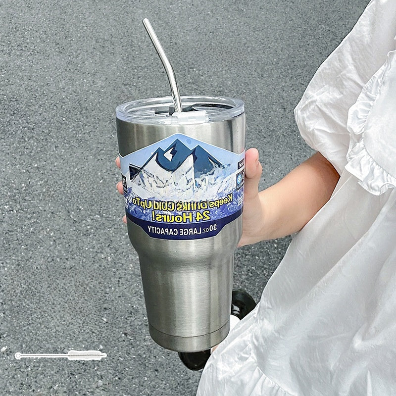 Stainless steel straw cup