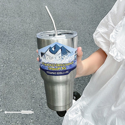 Stainless steel straw cup