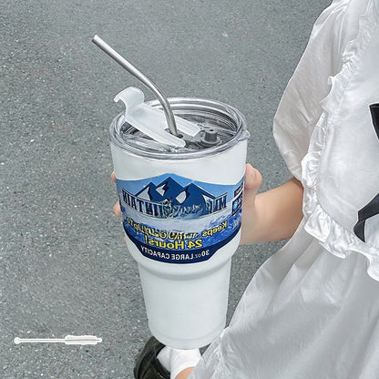 Stainless steel straw cup