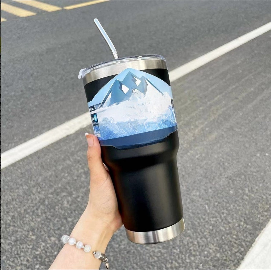 Stainless steel straw cup