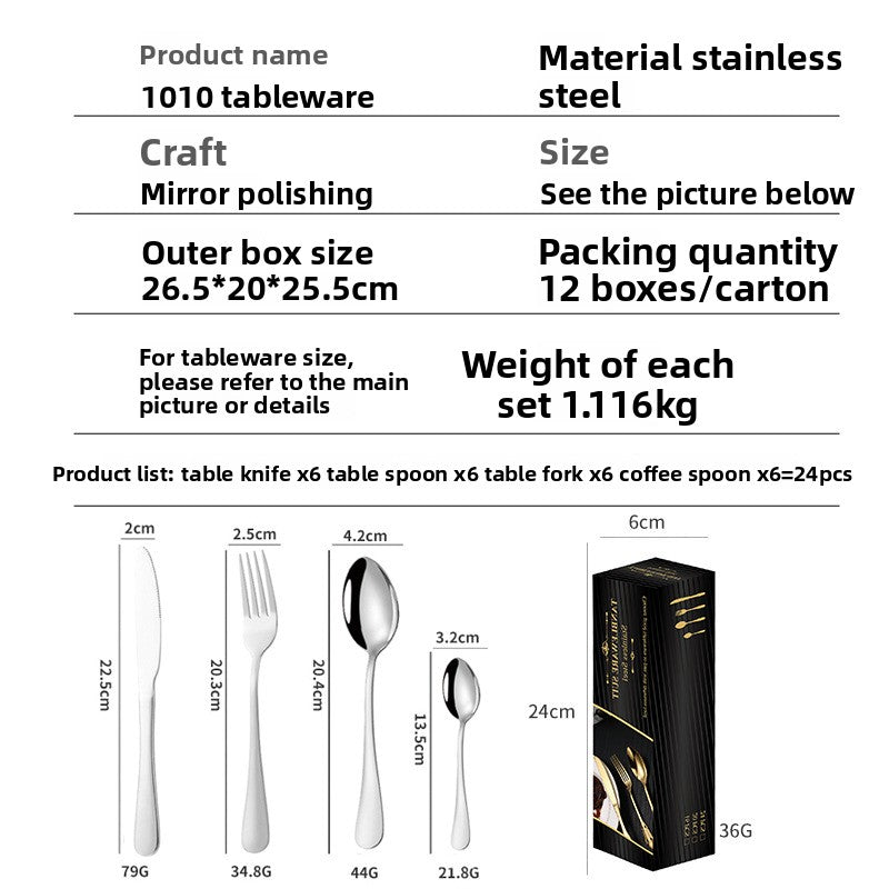 Stainless steel tableware