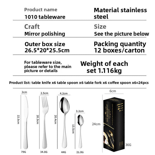 Stainless steel tableware
