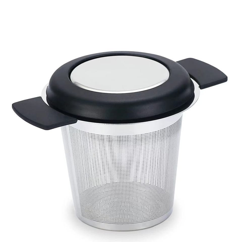Stainless Steel Tea Strainer with Silicone Lid