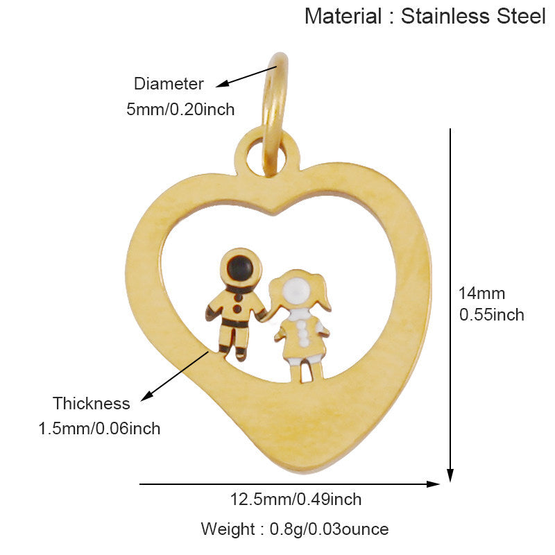 Stainless Steel Themed Pendant Necklace