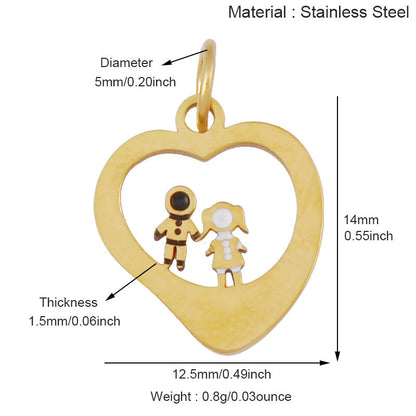 Stainless Steel Themed Pendant Necklace