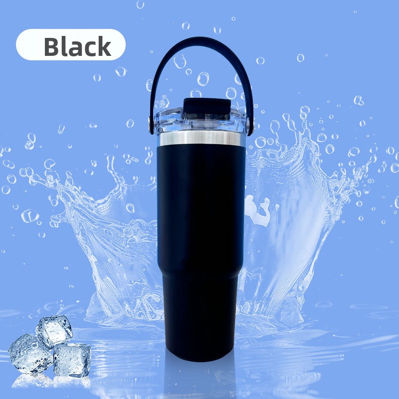 Stainless Steel Thermos Cup with Straw Lid