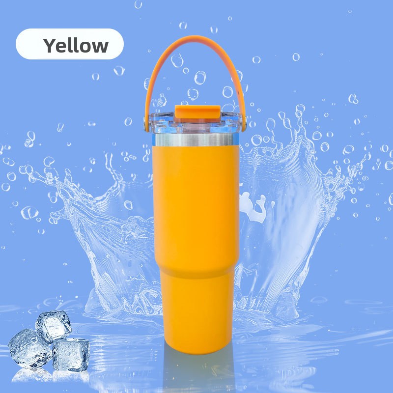 Stainless Steel Thermos Cup with Straw Lid