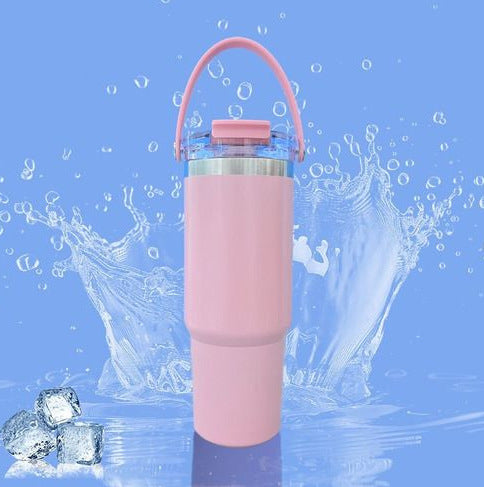 Stainless Steel Thermos Cup with Straw Lid