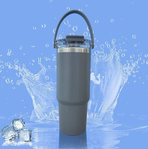 Stainless Steel Thermos Cup with Straw Lid