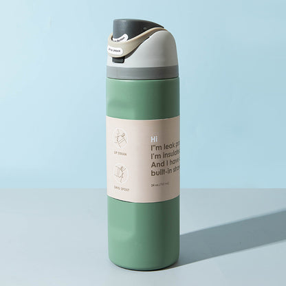 Stainless Steel Thermos Cup with Straw