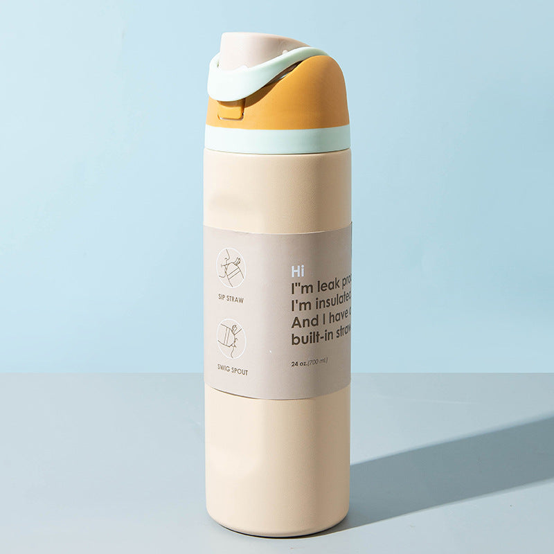 Stainless Steel Thermos Cup with Straw