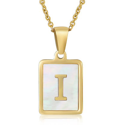 stainless steel three-dimensional shell letter necklace