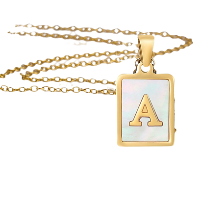 stainless steel three-dimensional shell letter necklace