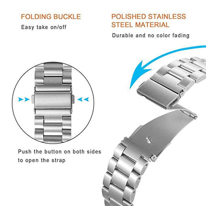 Stainless Steel Three-Link Watch Strap