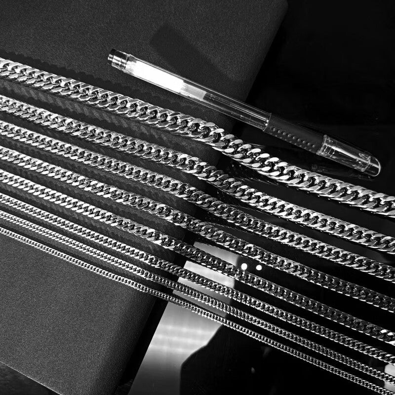 Stainless Steel Titanium Necklace with Bamboo Chain
