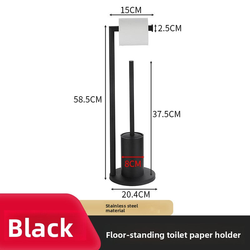 Stainless Steel Toilet Paper Holder with Brush and Tray