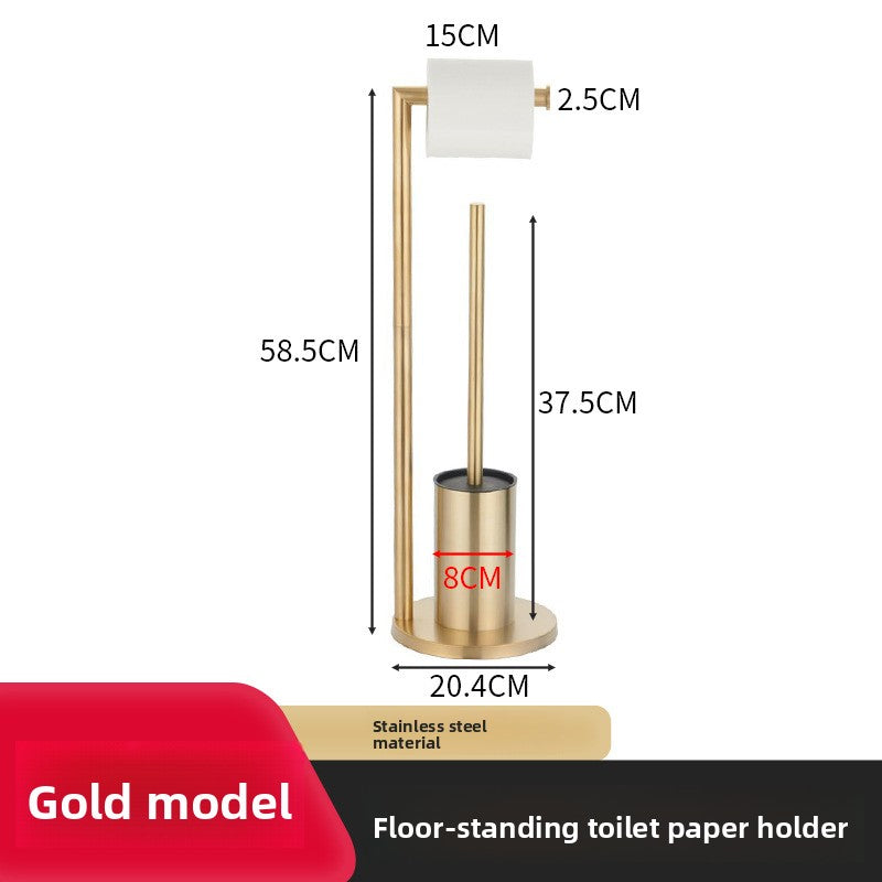 Stainless Steel Toilet Paper Holder with Brush and Tray
