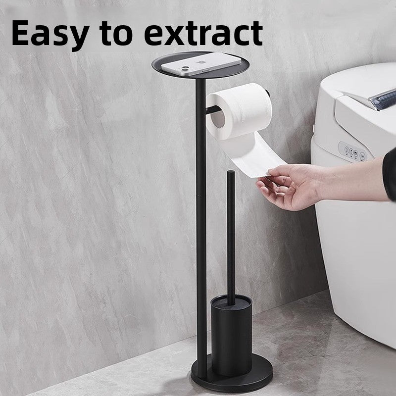 Stainless Steel Toilet Paper Holder with Brush and Tray