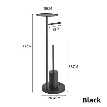 Stainless Steel Toilet Paper Holder with Brush and Tray