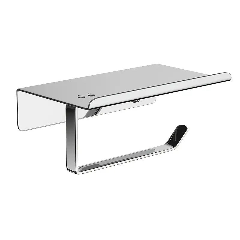 Stainless Steel Toilet Paper Holder with Phone Stand
