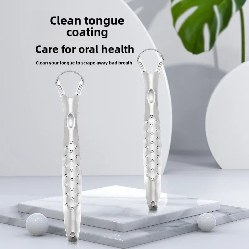 Stainless steel tongue scraper
