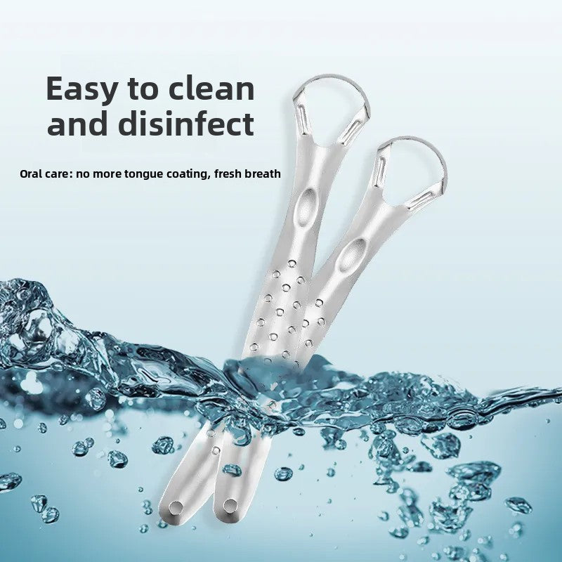 Stainless steel tongue scraper