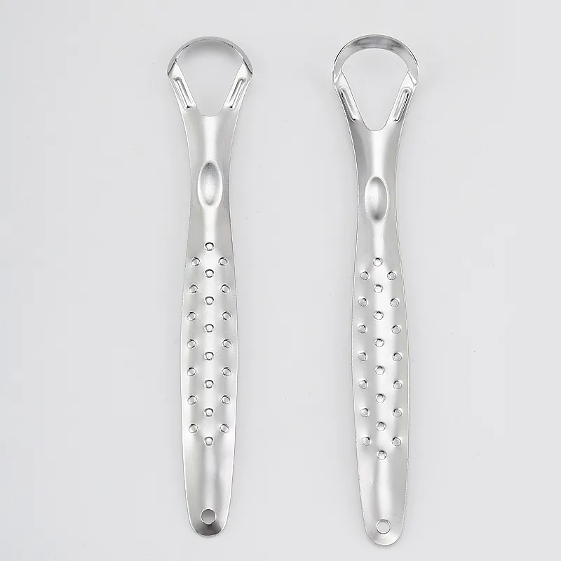 Stainless steel tongue scraper