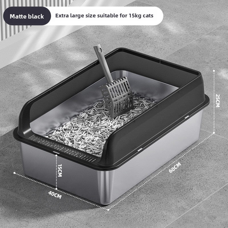 Stainless Steel Top-Entry Cat Litter Box