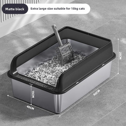 Stainless Steel Top-Entry Cat Litter Box