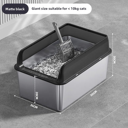 Stainless Steel Top-Entry Cat Litter Box