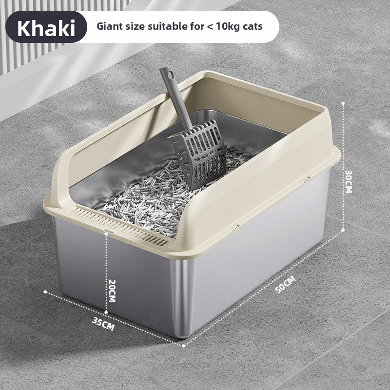 Stainless Steel Top-Entry Cat Litter Box