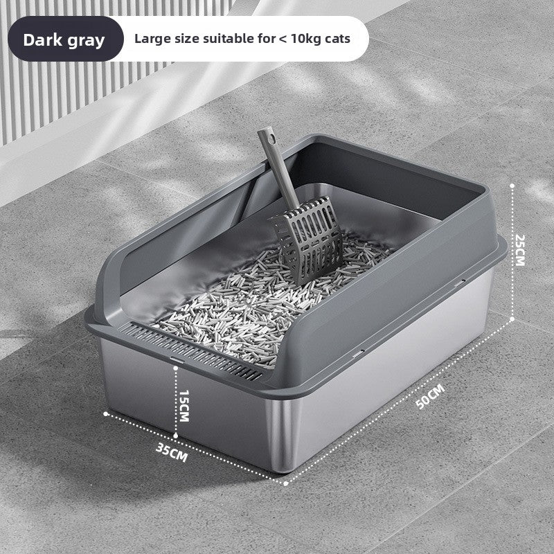 Stainless Steel Top-Entry Cat Litter Box