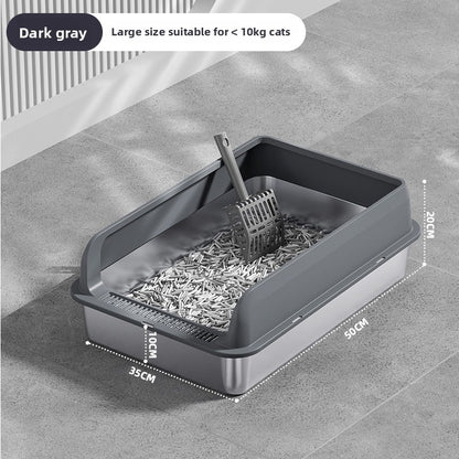 Stainless Steel Top-Entry Cat Litter Box