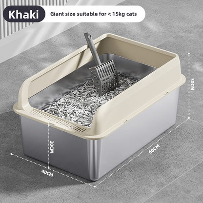 Stainless Steel Top-Entry Cat Litter Box