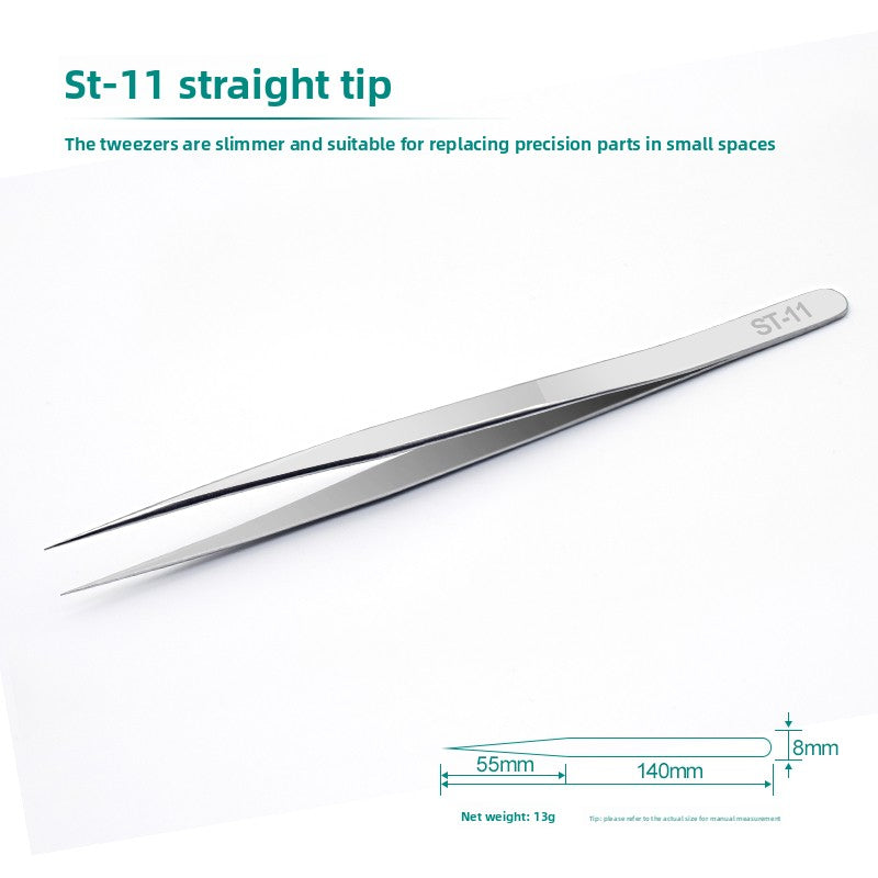 Stainless Steel Tweezers Set with Multiple Tip Styles