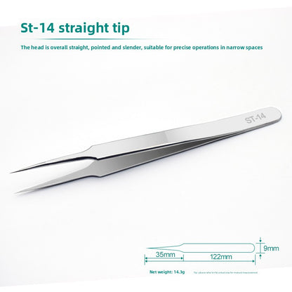Stainless Steel Tweezers Set with Multiple Tip Styles