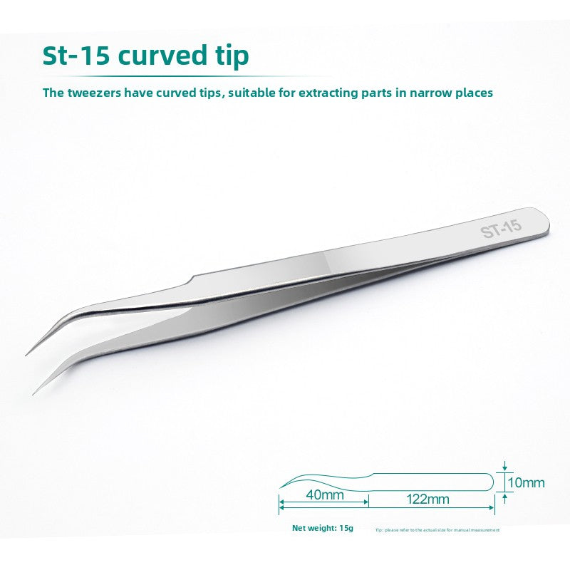 Stainless Steel Tweezers Set with Multiple Tip Styles