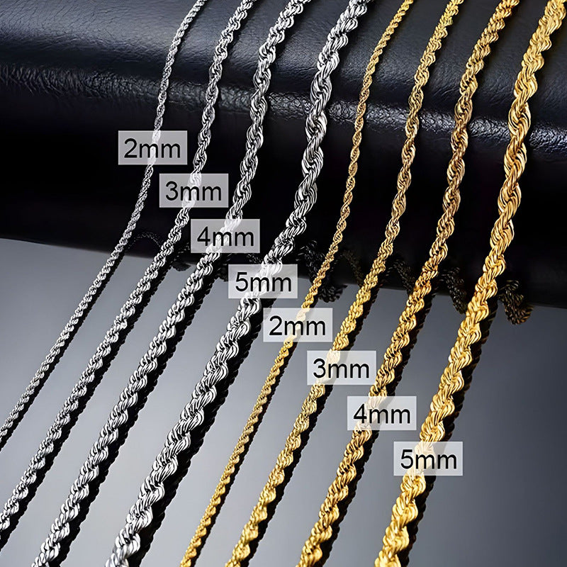 Stainless Steel Twist Chain Necklace