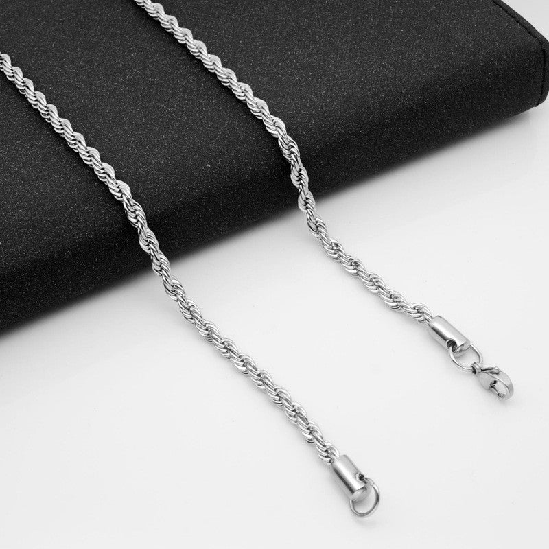 Stainless Steel Twist Chain Necklace